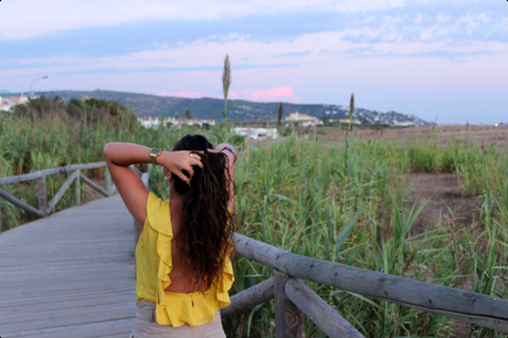 W.I.W: yellow backless W.I.W: yellow backless