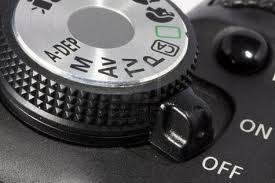 ruleta dial de opciones de fotografia en camara reflex