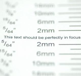 prueba de enfoque con papel