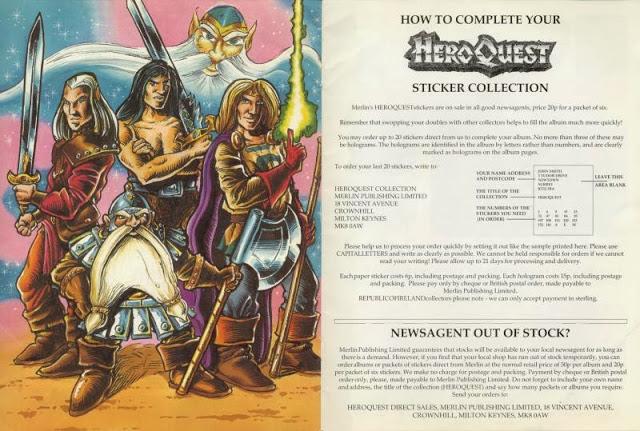 PDFs y cromos auto-adhesivos para Heroquest