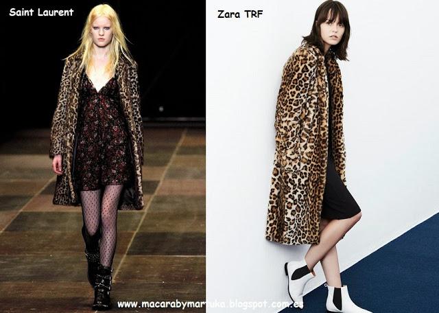 Clones: Abrigo leopardo Saint Laurent Vs Zara Trf
