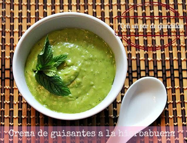 Crema de guisantes a la hierbabuena