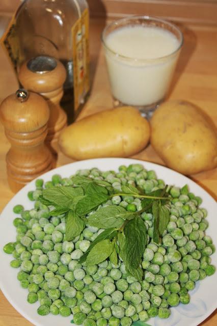 Crema de guisantes a la hierbabuena