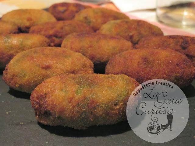 CROQUETAS DE POLLO CON ESPINACAS Y NUECES “EL NO VA MÁS DE LAS CROQUETAS”