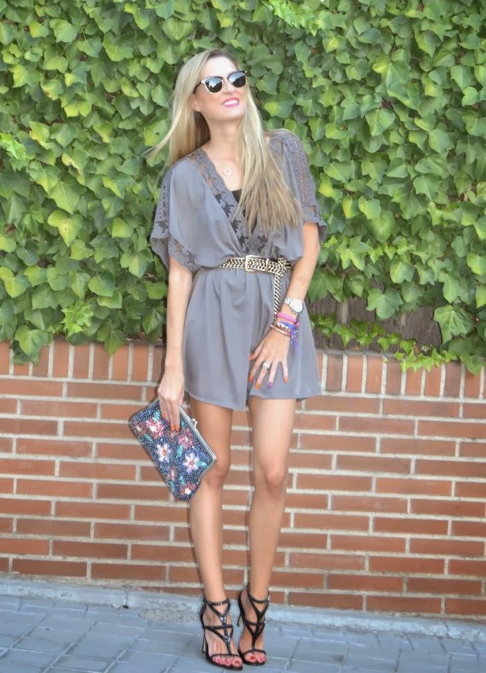 Grey lace dress