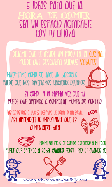 5 ideas para que la hora de comer sea un espacio agradable con tu hijo/a