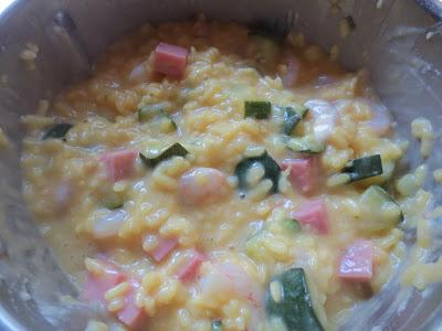 Risotto de calabacín  y gambas