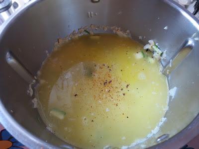 Risotto de calabacín  y gambas