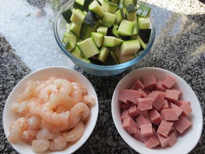 Risotto de calabacín  y gambas