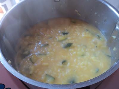 Risotto de calabacín  y gambas