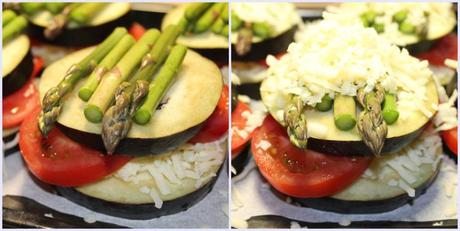 Mini pizzas con berenjena, tomates y espárragos page1