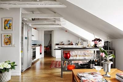 Estilo Rustico de una Vivienda en una Buhardilla