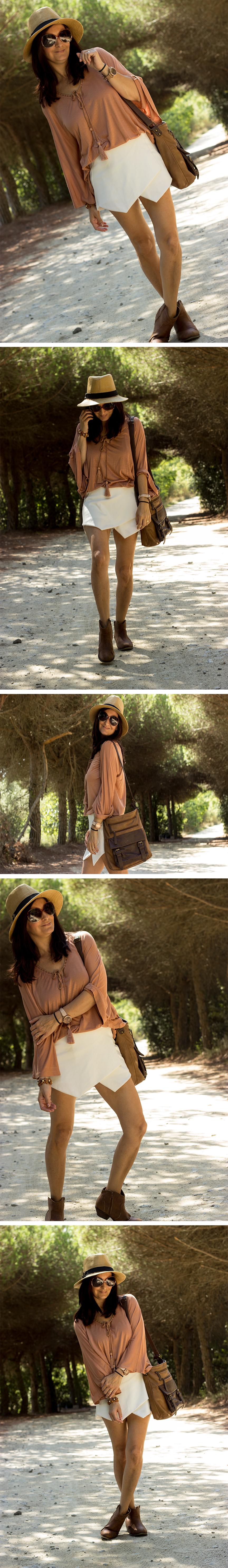 Falda papiro con botines