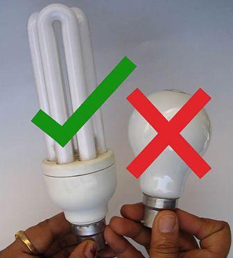 Instala lámparas de bajo consumo