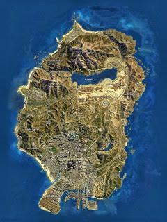 Vista satélite del mapa de GTA V 