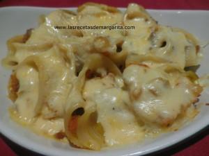 Caracolas (Conchiglioni)  rellenas de carne y verduras-Receta para niños