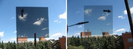 Siguiendo estelas en el cielo efecto de filtro polarizador