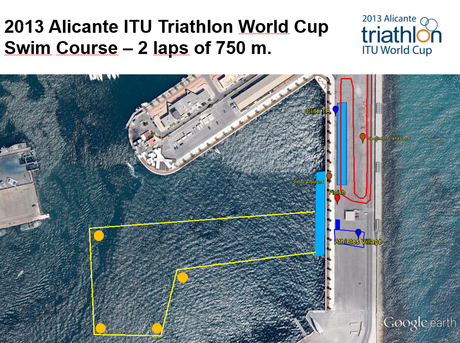 CARTEL COPA DEL MUNDO DE TRIATLON (WORLD TRIATHLON SERIES) 2013 EN ALICANTE NURY NATUR Swim_course_-_alicante_1