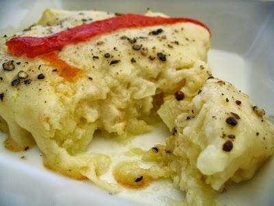 MIGAS DE BACALAO CON PATATAS AL HORNO
