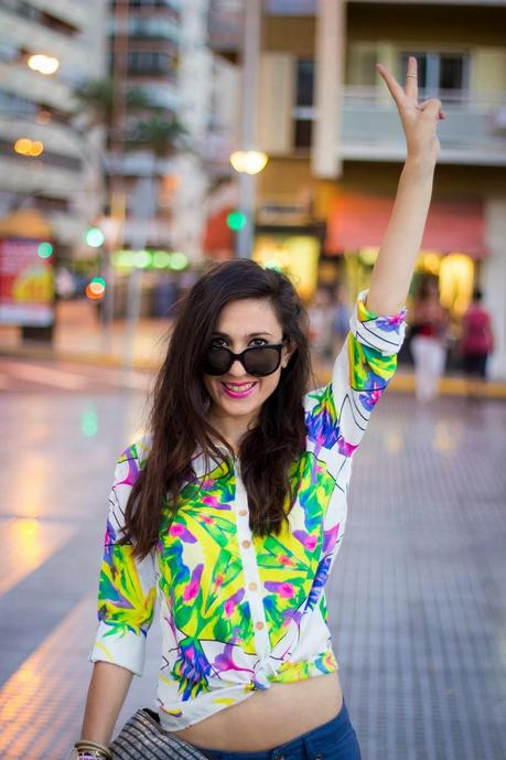 Cut Out Floral Shirt