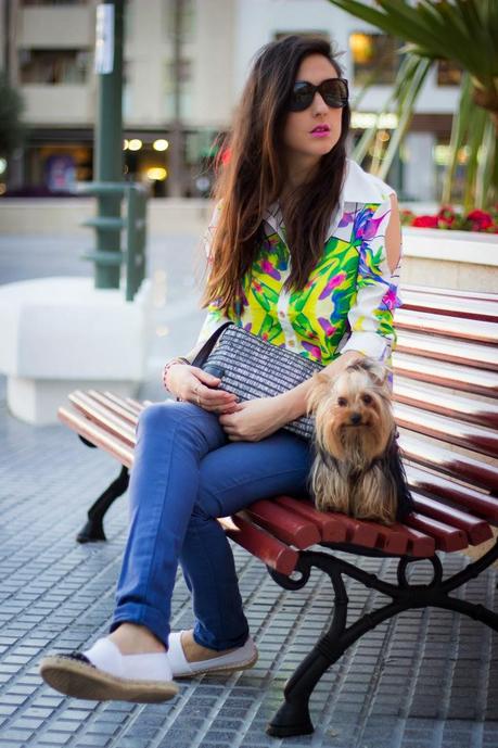 Cut Out Floral Shirt