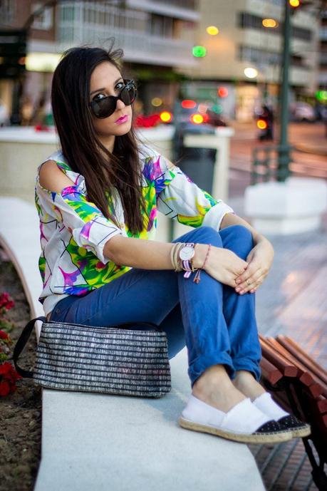 Cut Out Floral Shirt