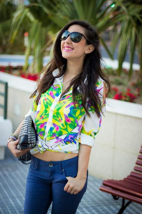 Cut Out Floral Shirt