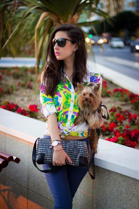 Cut Out Floral Shirt