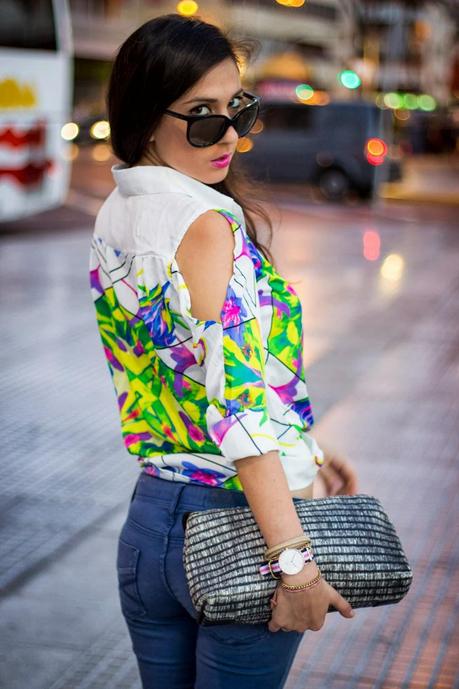 Cut Out Floral Shirt