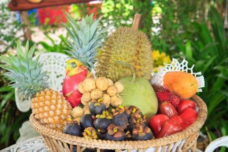 cesta con frutas exóticas