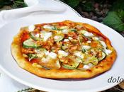 Pizza calabacín, queso cabra nueces