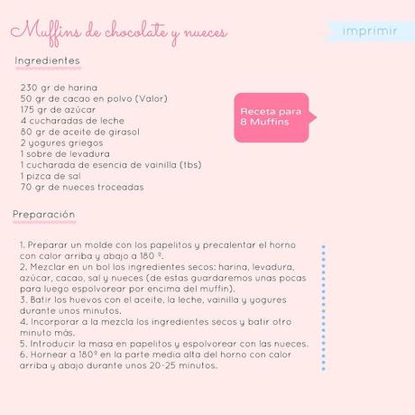 Muffins de chocolate y nueces