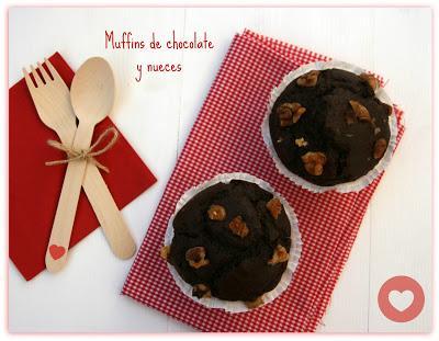 Muffins de chocolate y nueces