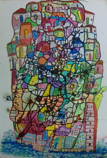 Tinta sobre cartulina. Manuel Lantigua Domínguez.Desde el...