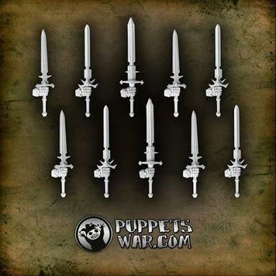 Espadas,cabezas de orco para FF/BB y los Barghest fiends en Puppets War