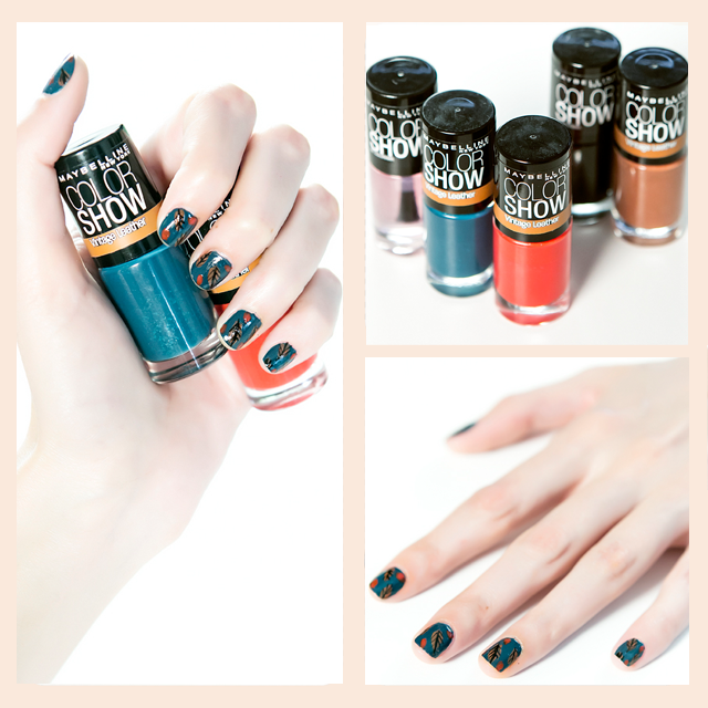 Uñas decoradas con hojas Vintage Leather Color Show  Maybelline NY