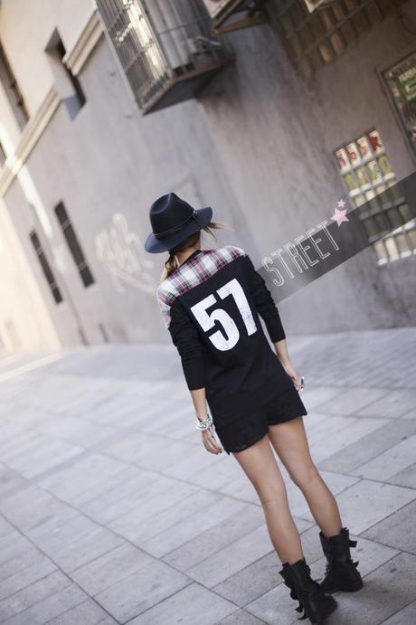 street style barbara crespo front row shop top hat outfit madrid