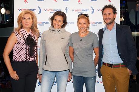 Graciela Piñeiro_Nuria Fdes_Marta Dominguez_Fernando Piñeiro Inauguración de la tienda Intersport en Madrid diseñada por A-cero