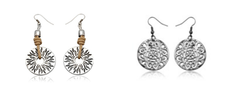 Pendientes cuero y plata de Rhea & Rose Pendientes cuero y plata de Rhea & Rose