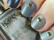 Uñas cortas decoradas tachuelas degradado