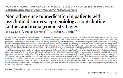 No adherencia a la medicación en personas con psicosis - Forum World Psychiatry