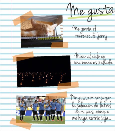 Pequeñas cosas que me gustan Ronroneo de mi gato, cielo estrellado, selección de fútbol