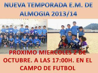 COMIENZO DE LA ESCUELA DE FUTBOL DE ALMOGIA