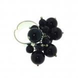 Anillo de plata y ágata negra