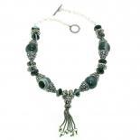 Gargantilla de plata y ágata gris