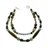 Collar de plata y ojo de tigre