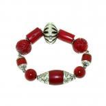 Pulsera de plata y coral