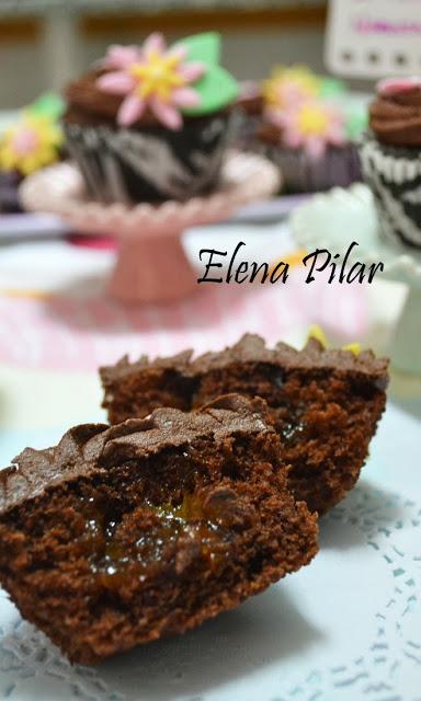 Cupcakes de Chocolate rellenos de Mermelada de Naranja amarga