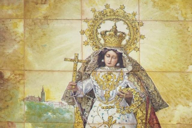 El retablo cerámico de Nuestra Señora de la Salud.