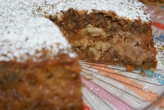 Tarta de nueces y manzana
